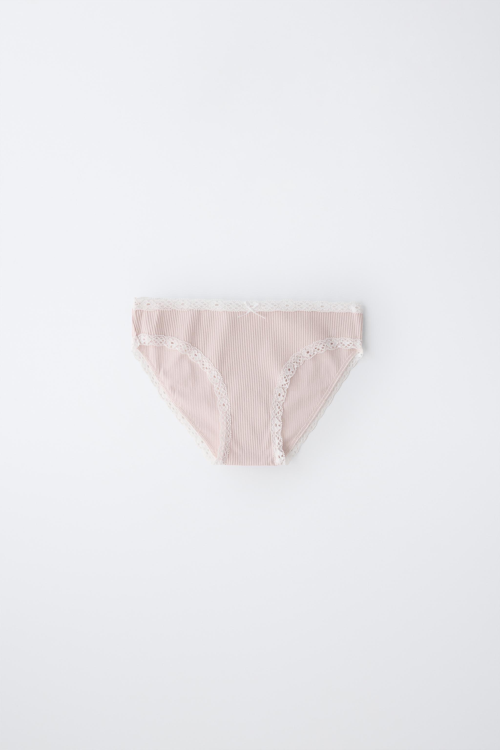 AGES 6-14/ THREE-PACK OF LACE TRIM UNDERWEAR